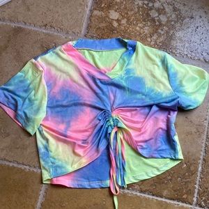 💵3 for $20✅Aesthetic tie-dye pastel with scrunchie shirt